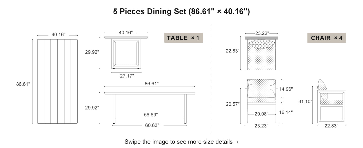 PURPLE LEAF Dining Set