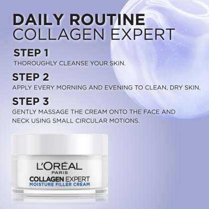 L'Orthtéal Paris Collagen Expert Moisture-Filling Cream, With Glycerin & Collagen Peptide Fractions