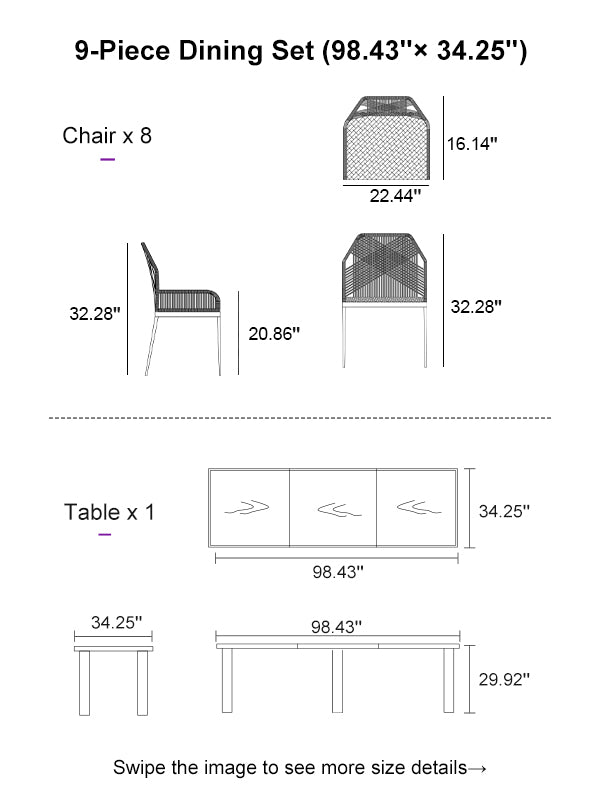 PURPLE LEAF Dining Set