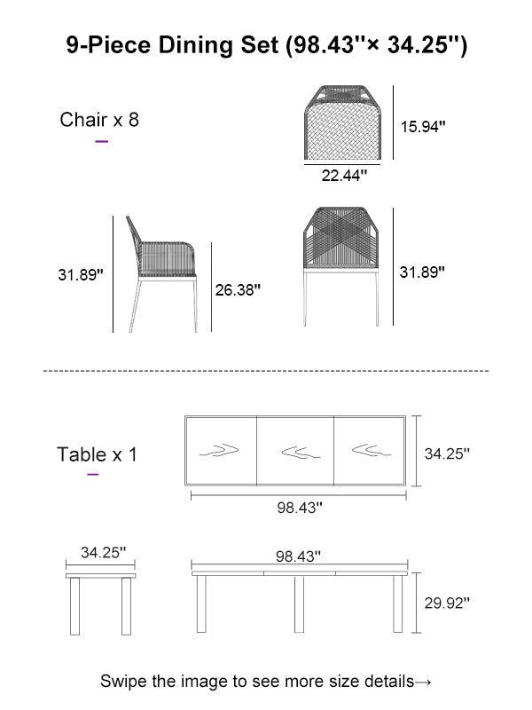 PURPLE LEAF Dining Set