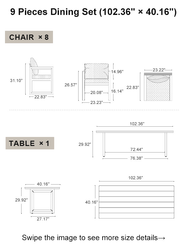 PURPLE LEAF Dining Set