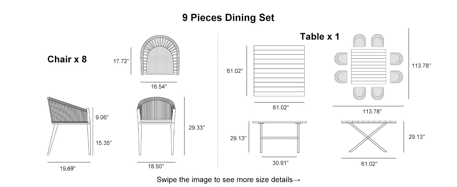 PURPLE LEAF Dining Set