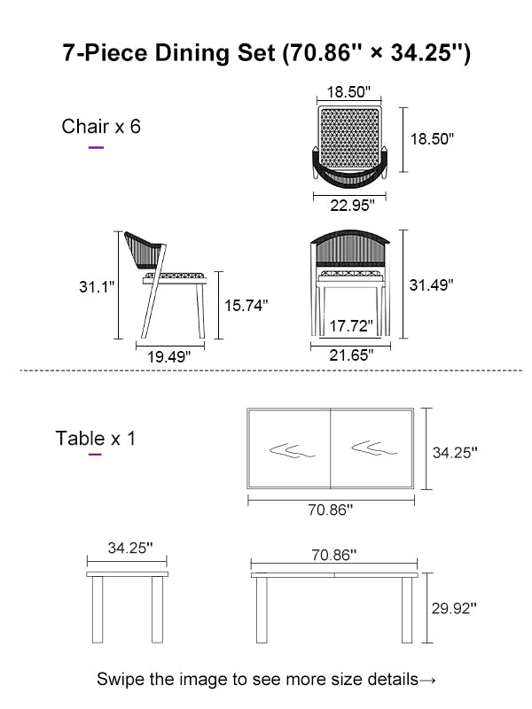 PURPLE LEAF Dining Set