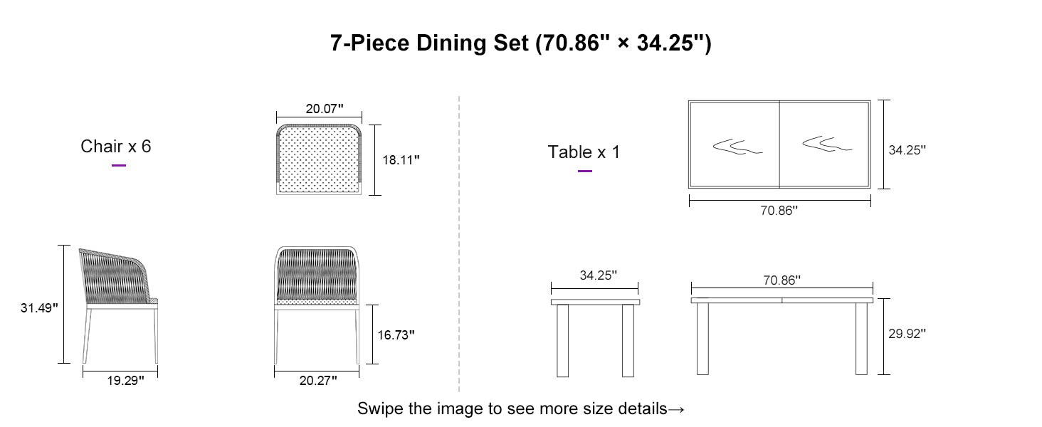 PURPLE LEAF Dining Set