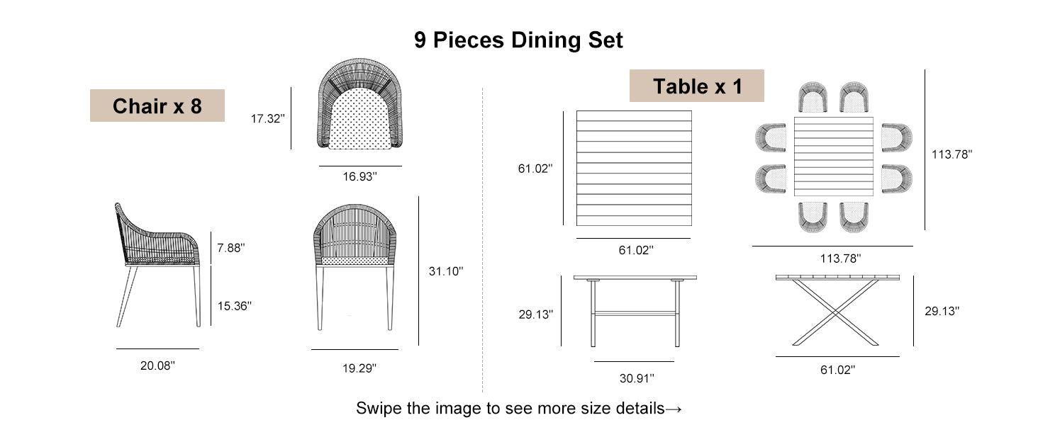 PURPLE LEAF Dining Set