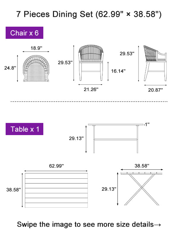PURPLE LEAF Dining Set