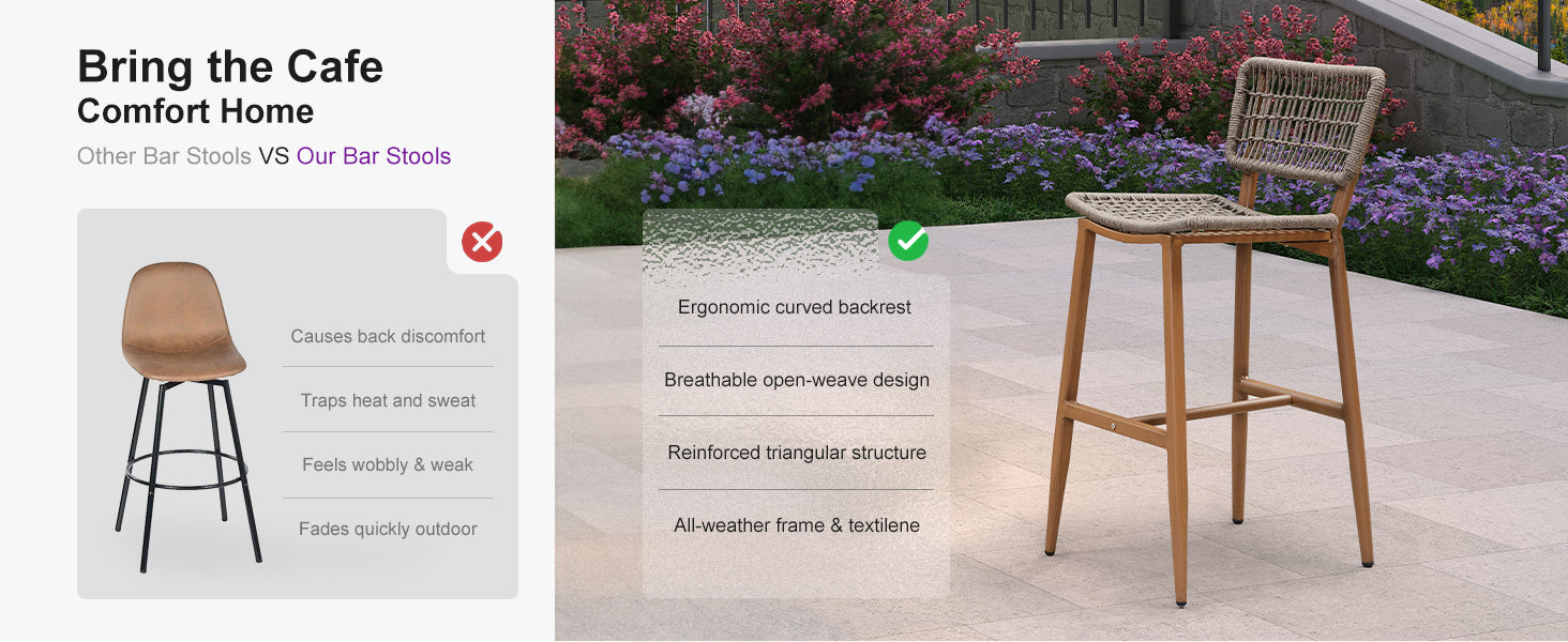 PURPLE LEAF Outdoor Bar Stools