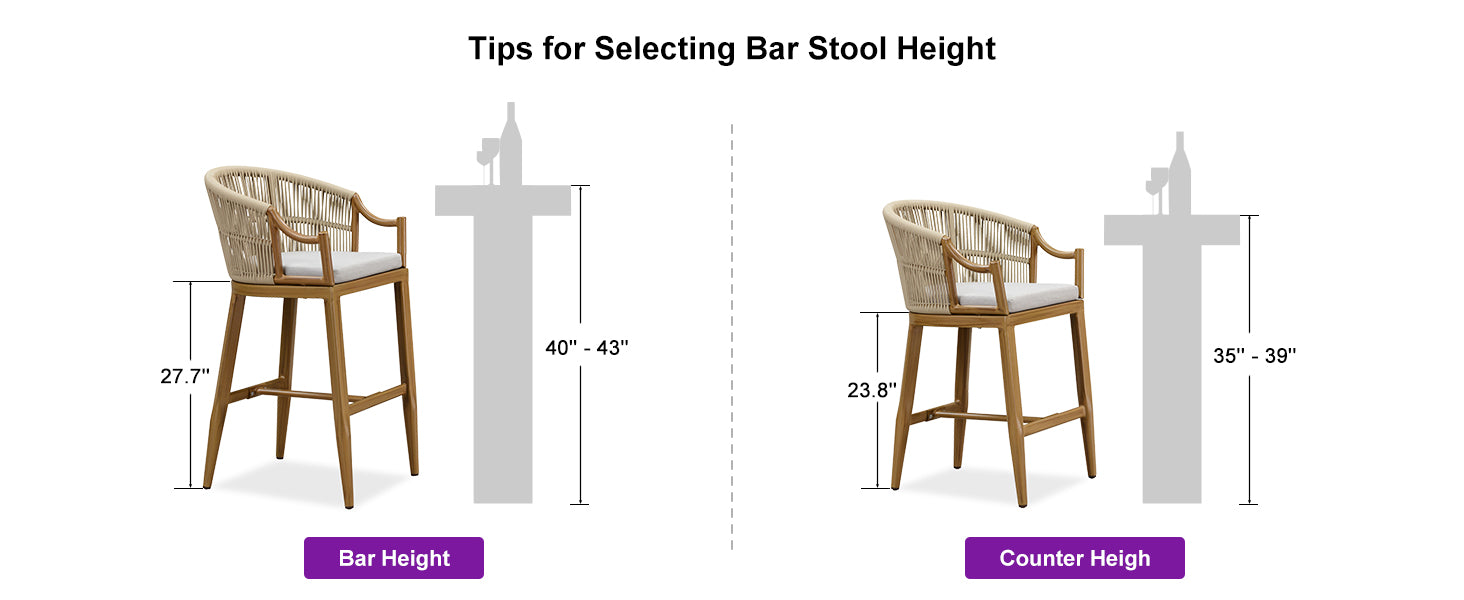 PURPLE LEAF Outdoor Bar Stools