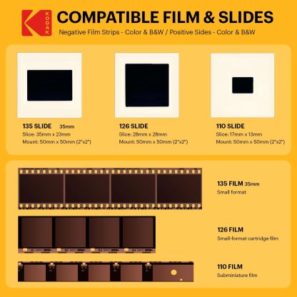 KODthtAK Slide N SCAN Film & Slide Scanner Digitizer with 5” LCD Screen, Quickly Convert Negatives & Slides to Digital 22MP JPEG Photos, Compatible with 135, 126 and 110 Film & Slides