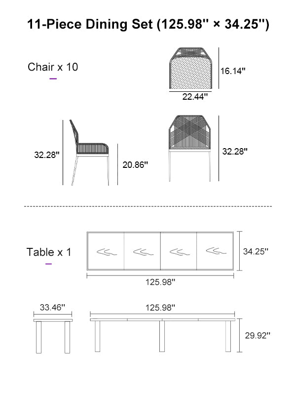 PURPLE LEAF Dining Set