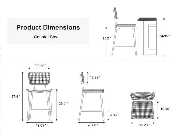 PURPLE LEAF Outdoor Bar Stools