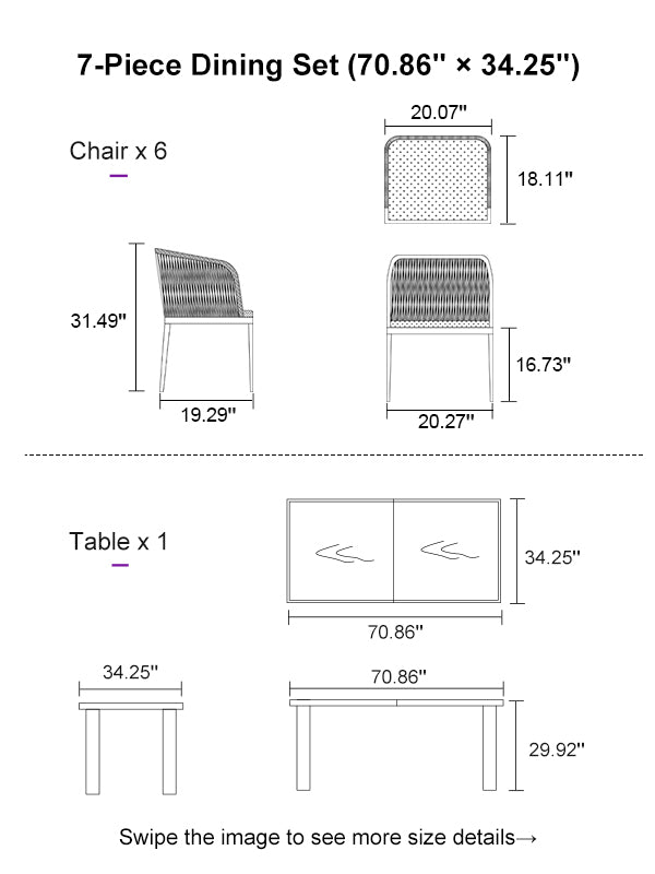 PURPLE LEAF Dining Set