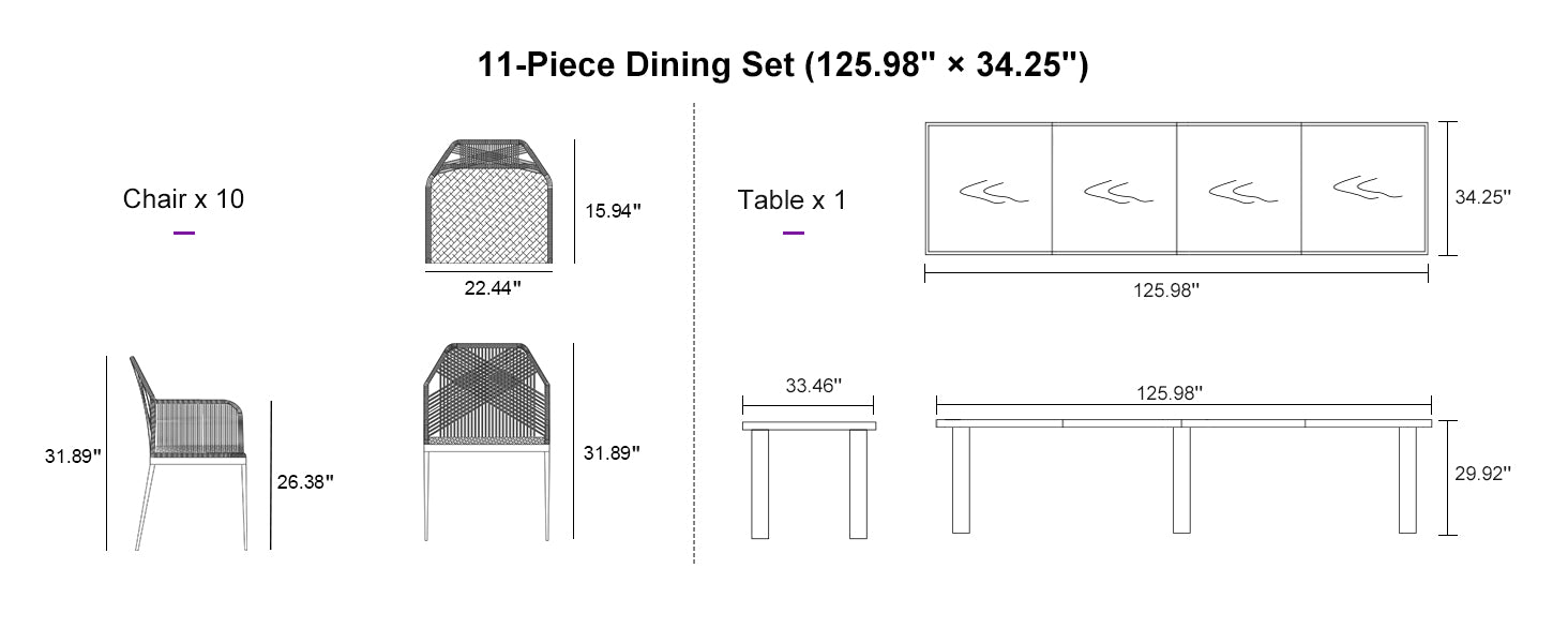 PURPLE LEAF Dining Set