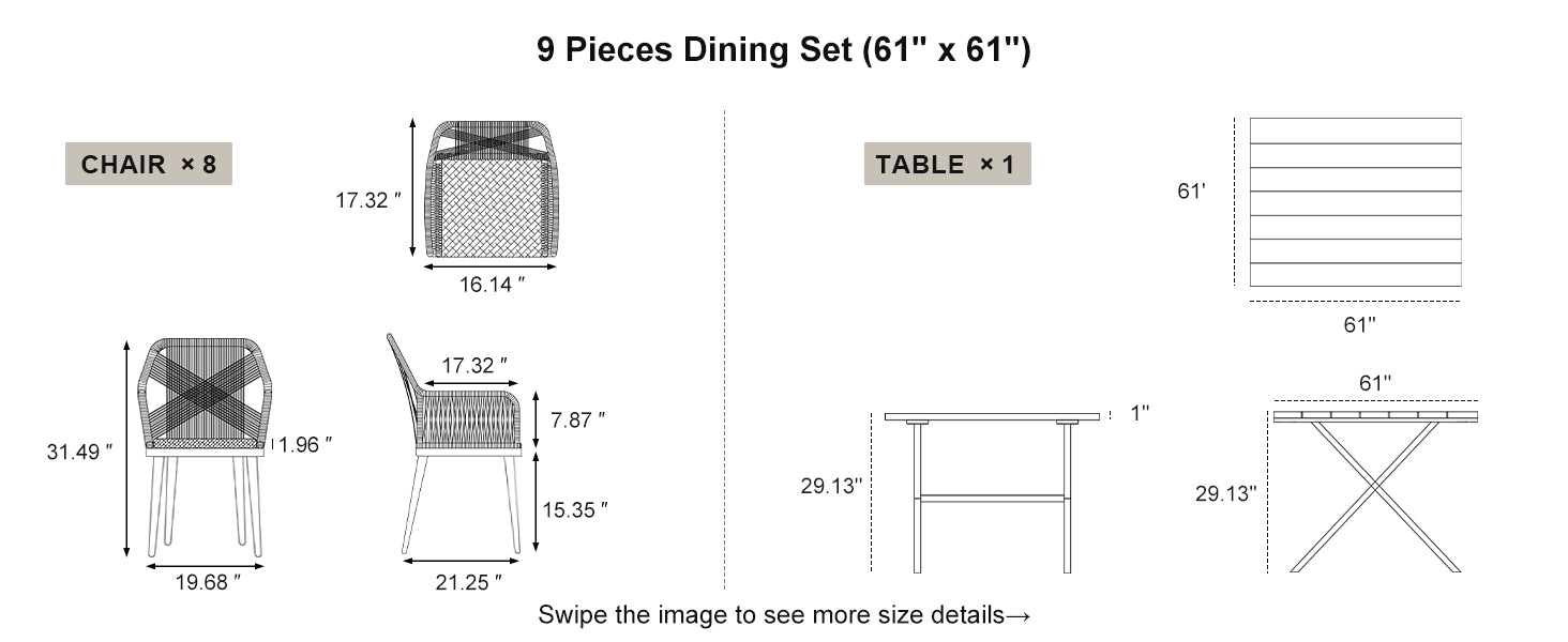 PURPLE LEAF Dining Set