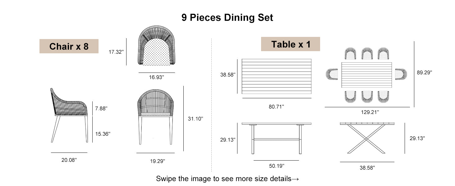 PURPLE LEAF Dining Set