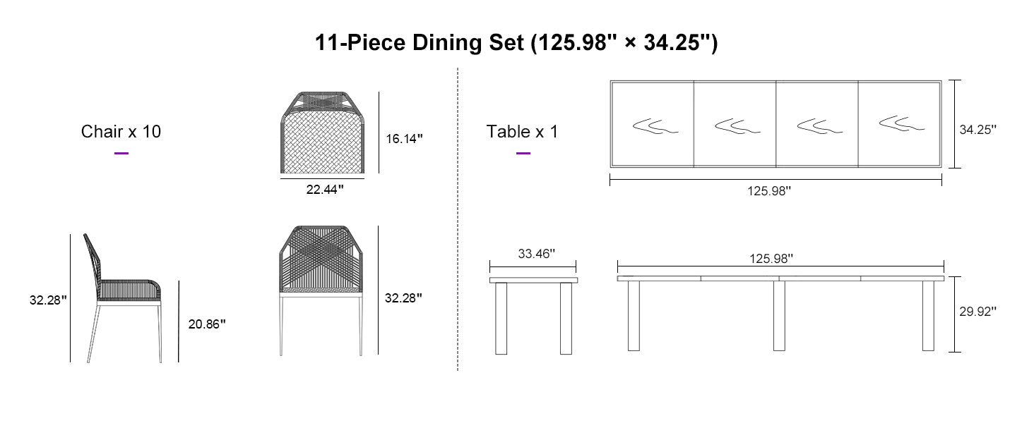 PURPLE LEAF Dining Set