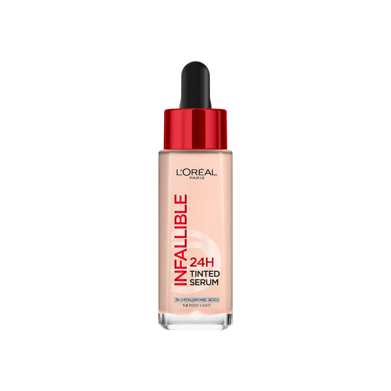 L'Orthtéal Paris Infallible 24H Tinted Serum with 1% Hyaluronic Acid for Radiant Hydrated Skin, Light to Medium Coverage
