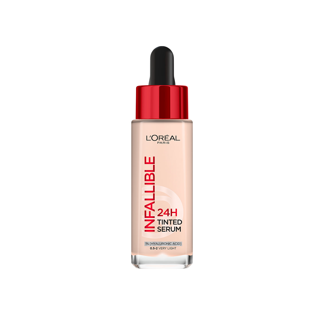 L'Orthtéal Paris Infallible 24H Tinted Serum with 1% Hyaluronic Acid for Radiant Hydrated Skin, Light to Medium Coverage