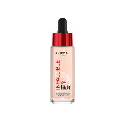 L'Orthtéal Paris Infallible 24H Tinted Serum with 1% Hyaluronic Acid for Radiant Hydrated Skin, Light to Medium Coverage