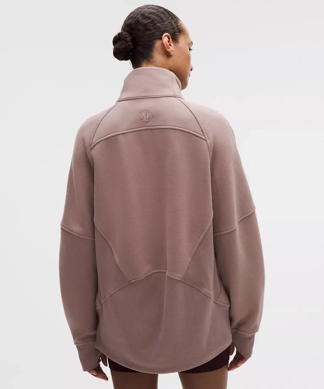Scuba Oversized Funnel-Neck Half Zip Long