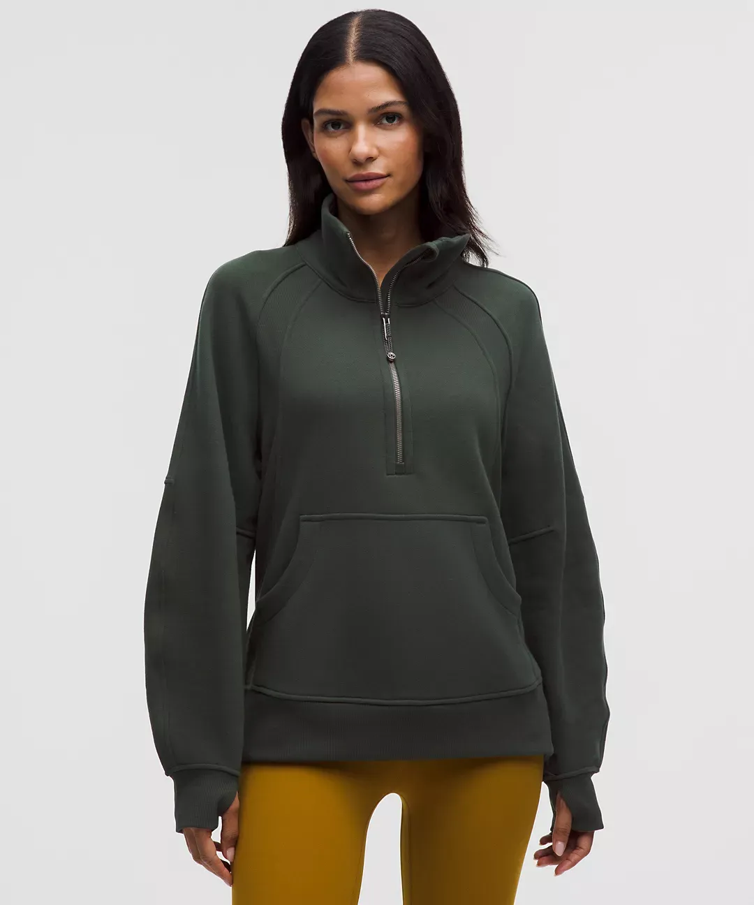 Scuba Oversized Funnel-Neck Half Zip Long