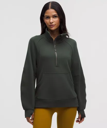 Scuba Oversized Funnel-Neck Half Zip Long