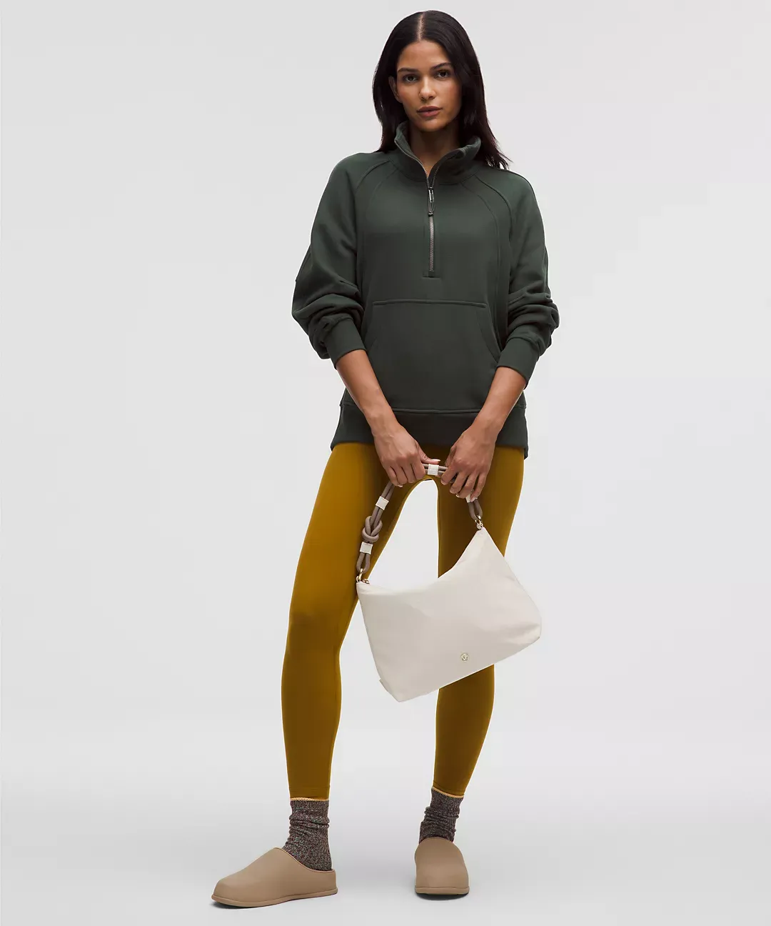 Scuba Oversized Funnel-Neck Half Zip Long