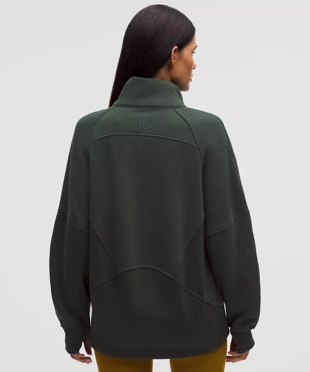 Scuba Oversized Funnel-Neck Half Zip Long