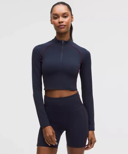 Wunder Train Cropped Long-Sleeve Half Zip