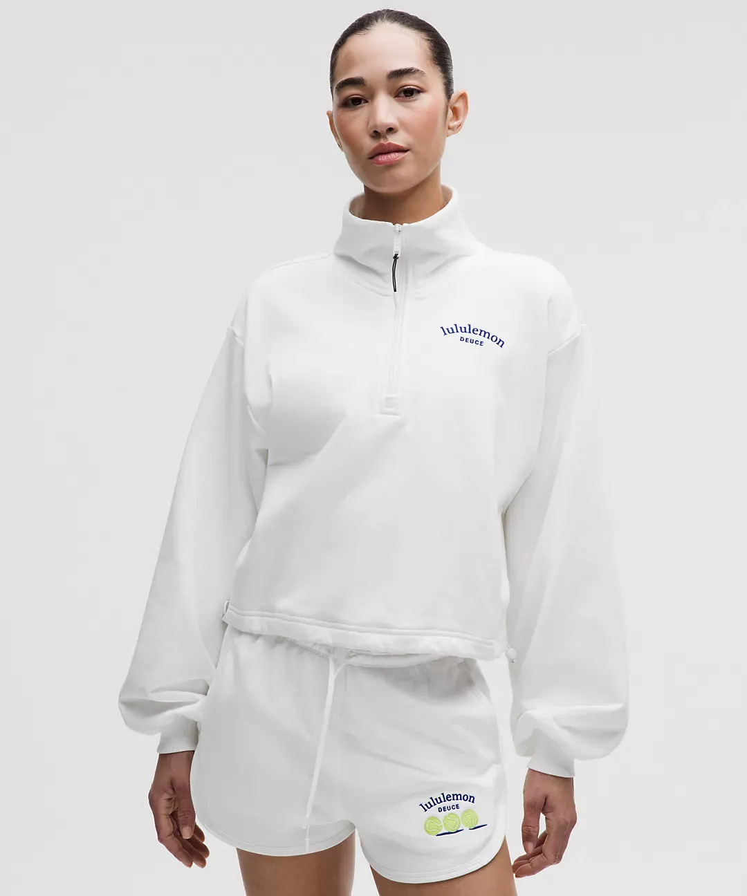 Cotton Terry Tennis Half Zip Deuce