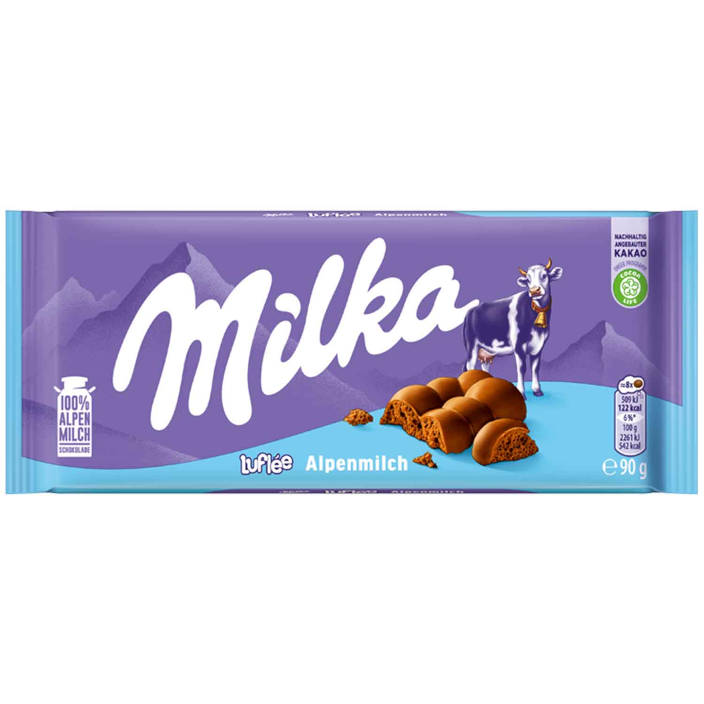 Milka Luflee Alpine Milk Air Chocolate 100g / 3.53 oz