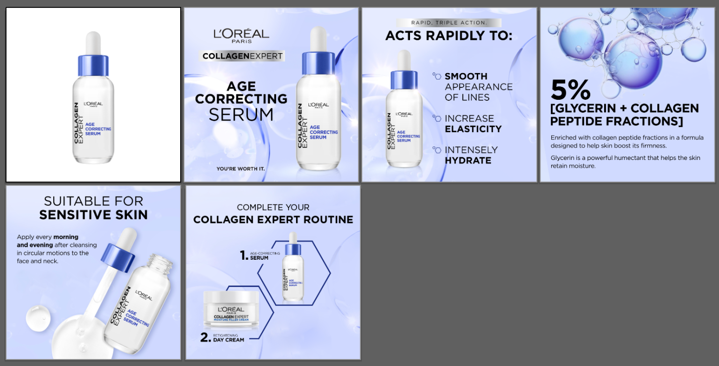 L'Orthtéal Paris Collagen Expert Age-Correcting Serum with Glycerin & Collagen Peptide Fractions