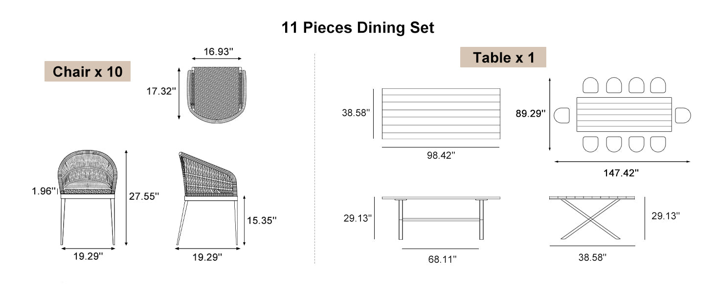 PURPLE LEAF Dining Set