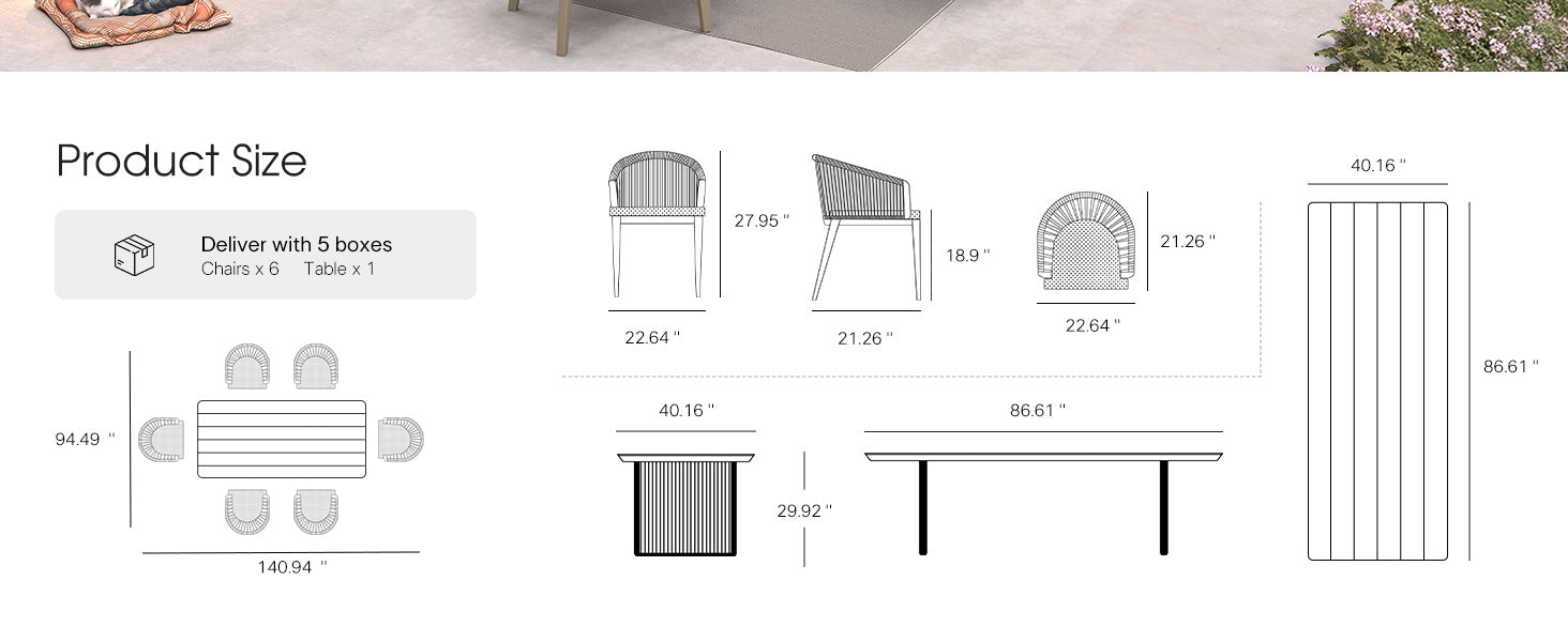 PURPLE LEAF Dining Set