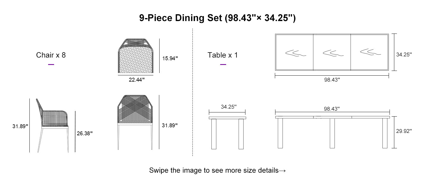 PURPLE LEAF Dining Set