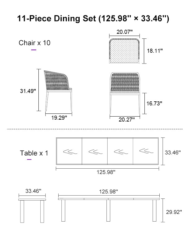 PURPLE LEAF Dining Set