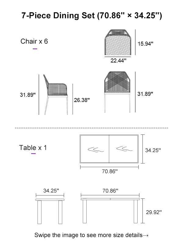 PURPLE LEAF Dining Set