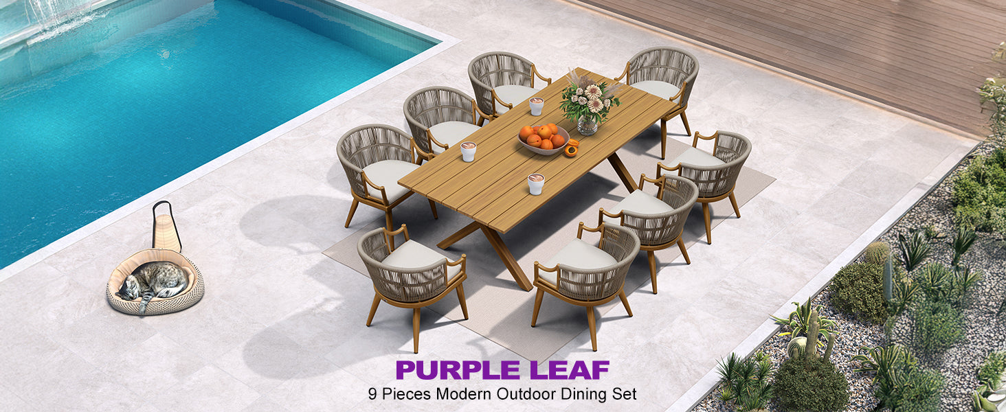 Purple leaf patio dining set