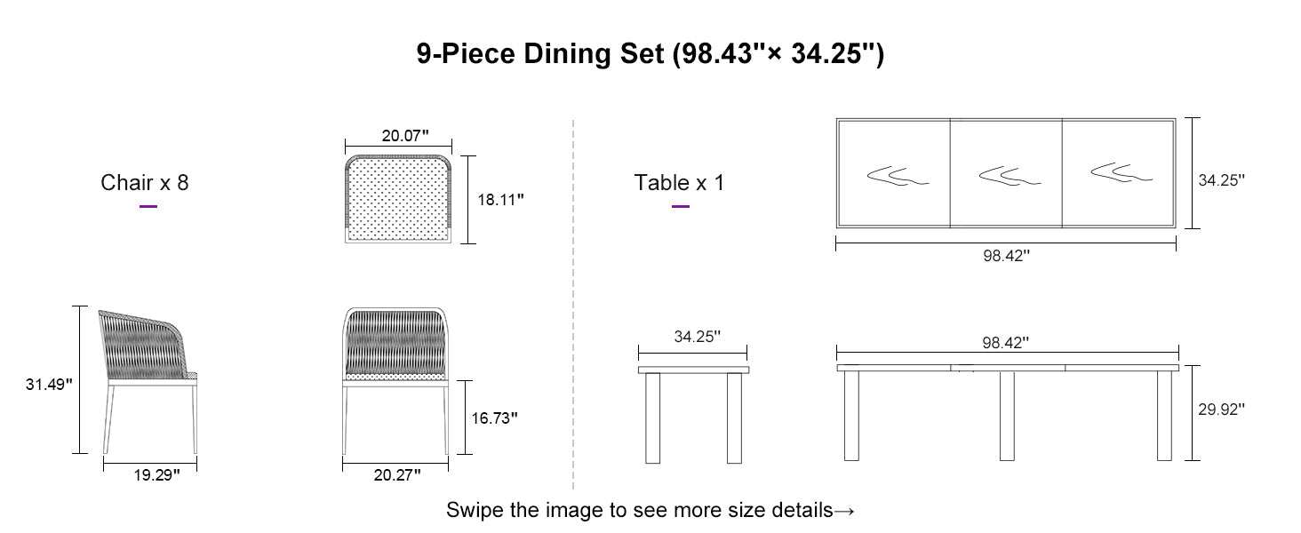 PURPLE LEAF Dining Set