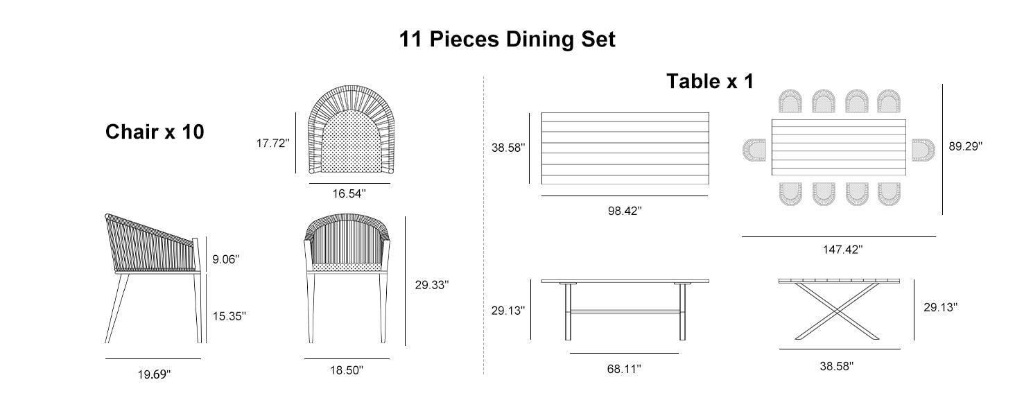 PURPLE LEAF Dining Set