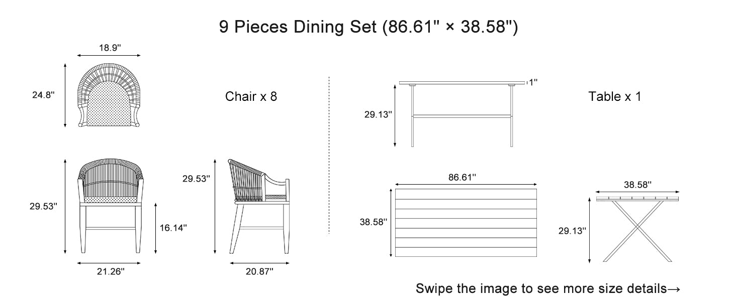PURPLE LEAF Dining Set