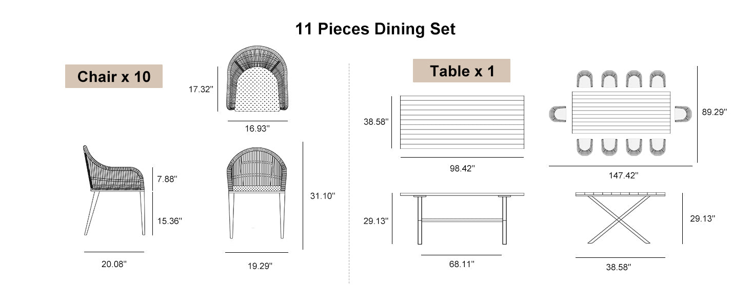 PURPLE LEAF Dining Set