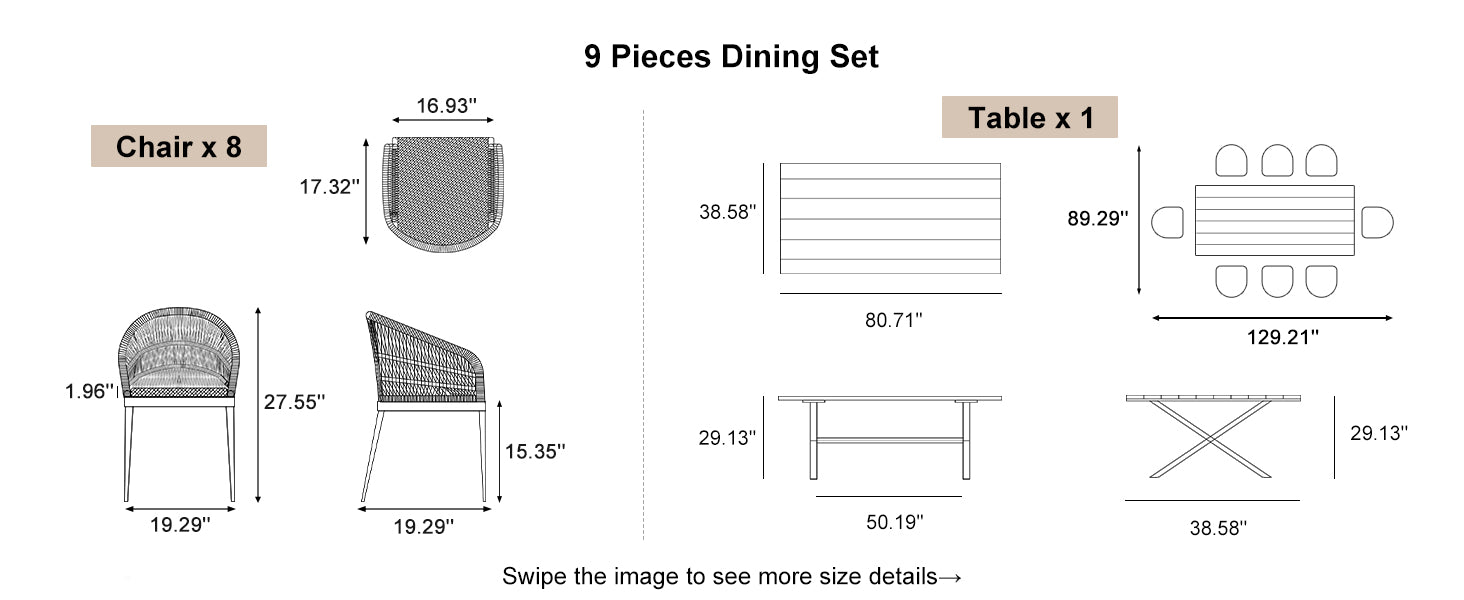 PURPLE LEAF Dining Set