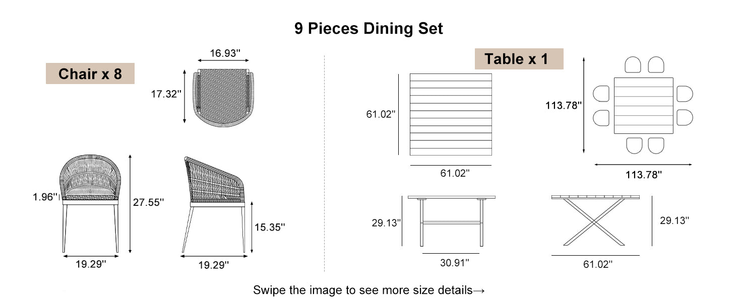 PURPLE LEAF Dining Set
