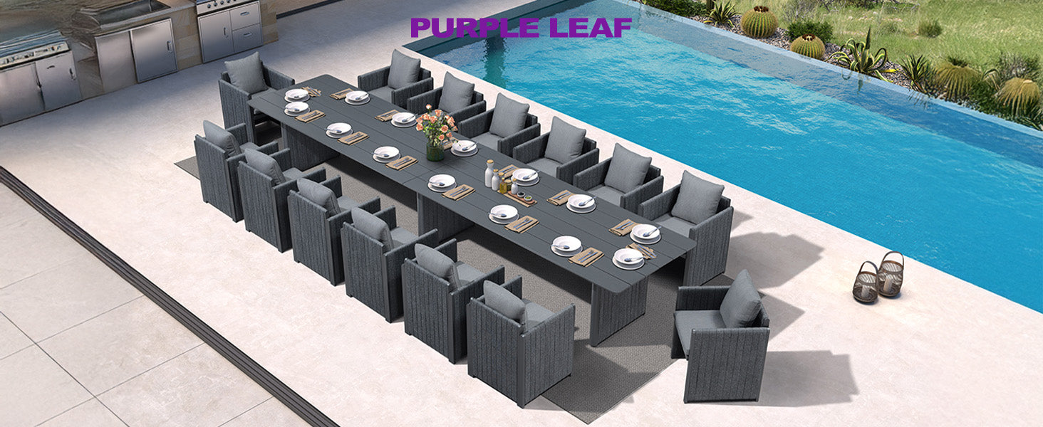 Purple leaf patio dining set