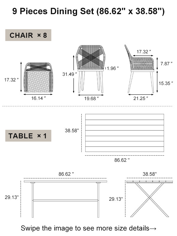 PURPLE LEAF Dining Set