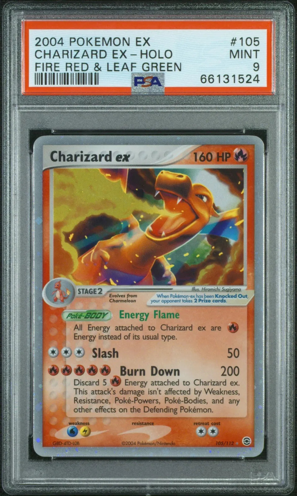 2004 CHARIZARD EX 105/112 HOLO POKEMON FIRE RED & LEAF GREEN PSA 9 MINT