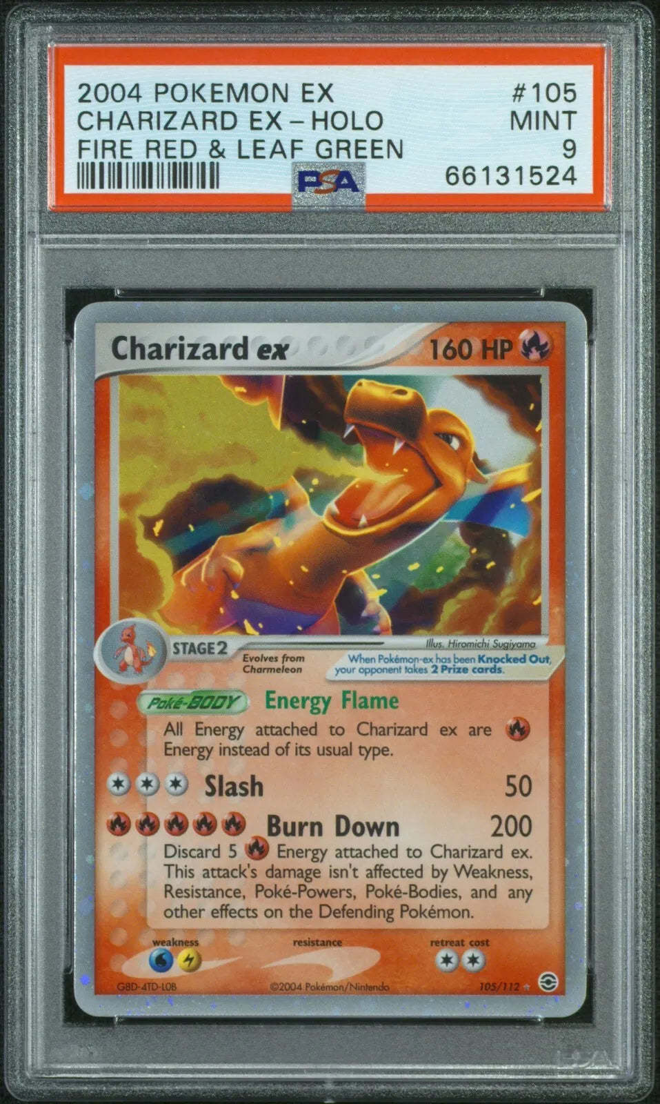 2004 CHARIZARD EX 105/112 HOLO POKEMON FIRE RED & LEAF GREEN PSA 9 MINT