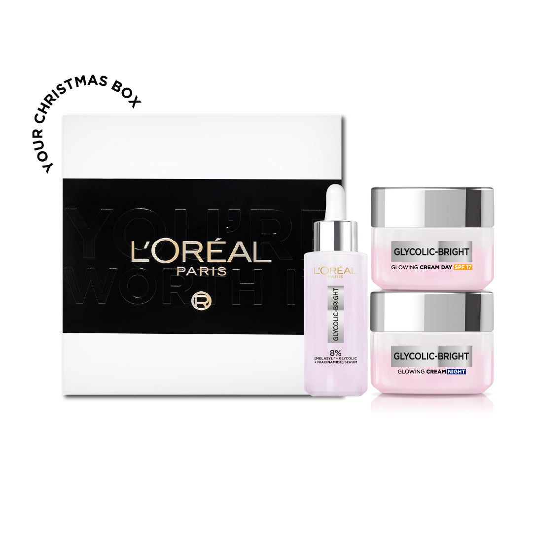 L'Orthtéal Paris Glycolic Bright Serum & Glycolic Bright Day Cream & Glycolic Bright Night Cream Trio