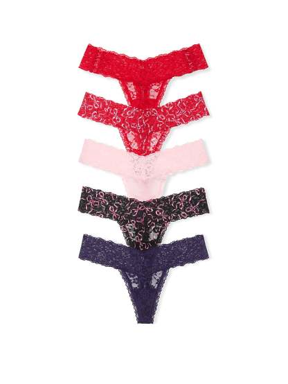 Victoria's Secret 5-Pack Lace Thong Panties Lace